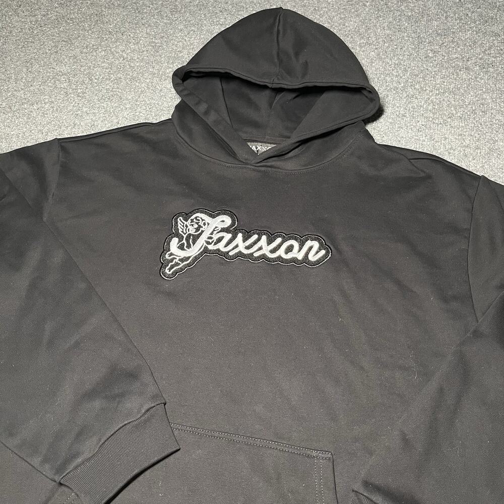 Jaxxon Hoodie Mens XL Black Angel Skate Hip Hop Newport Beach Pullover Cotton